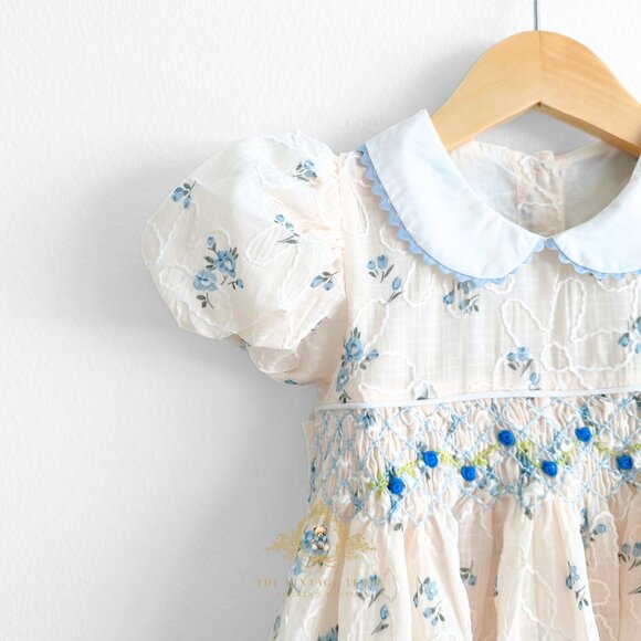 NWT Pretty Girls Embroidered Smocked Dress Boutique Special Occassion Formal 3T - Picture 4 of 5